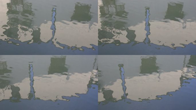 苏州阊门沿河民居倒影