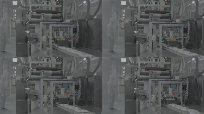 纸巾 湿巾 机器生产高清视频素材