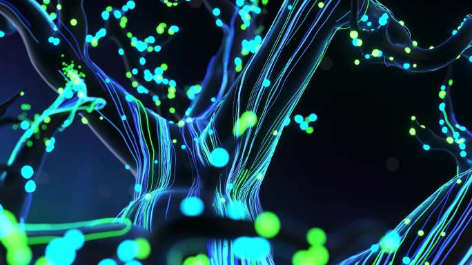 原创科技光线粒子树木生长