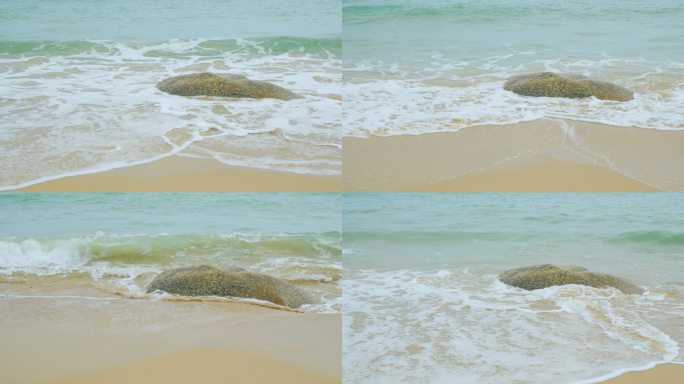 海边岩石礁石浪花 大海岸边石头海浪