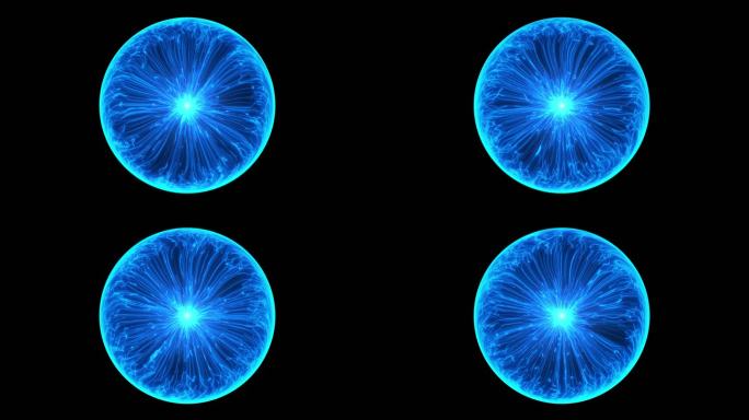 4K蓝色水晶粒子球大无缝循环