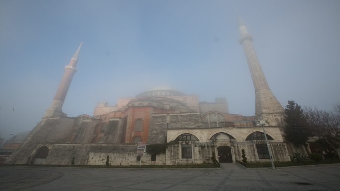 土耳其伊斯坦布尔圣索菲亚大教堂延时