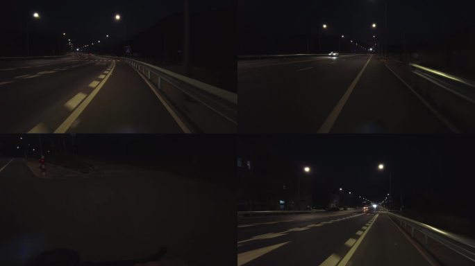 夜晚公路第一人称骑行