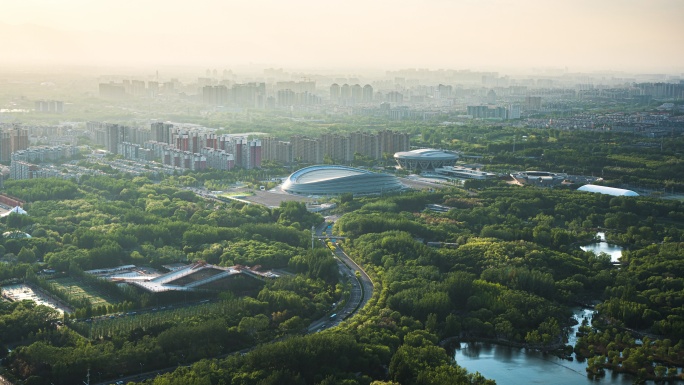 国家速滑馆冰丝带城市建筑延时摄影