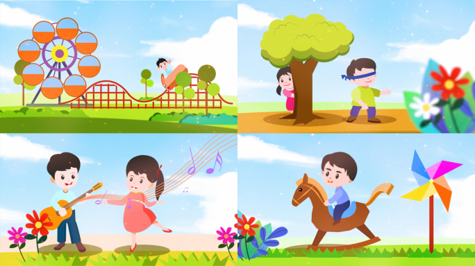 六一国际儿童节MG动画主题片头AE模板