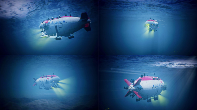 6组蛟龙号载人潜水器4k素材