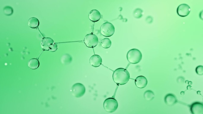 绿色水分子气泡分子链 DNA合集广告素材