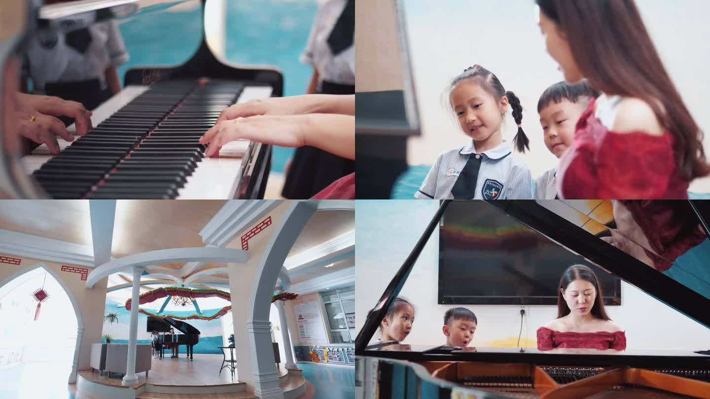 4K幼儿园弹三角钢琴