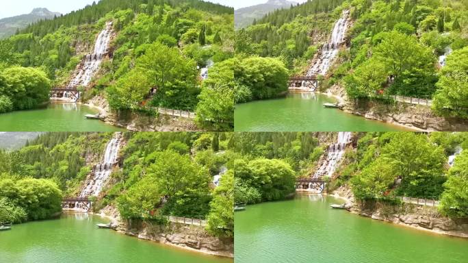 青州 黄花溪瀑布 飞流而下 长流4K素材