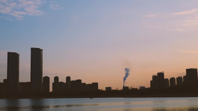 城市日落海边光影旅行情绪视频素材