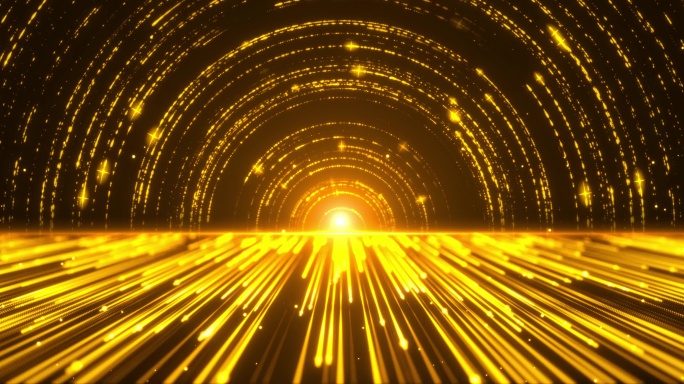 8K金色粒子光线星轨循环