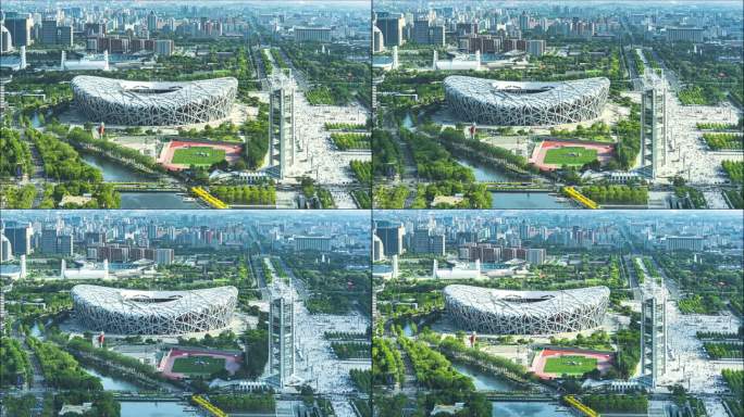 国家体育中心北京建筑群鸟巢延时摄影