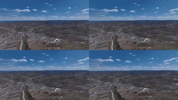 甘南 雪山 航拍 洛克之路 风景 梯田