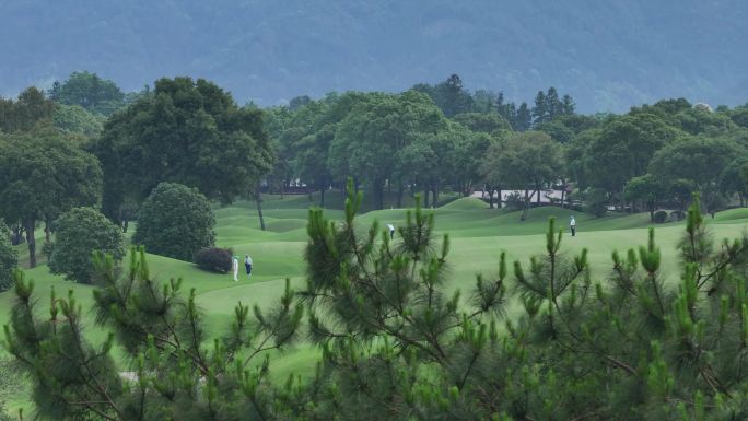 桂林高尔夫球场打球航拍