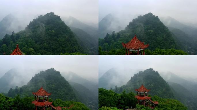 贵阳黔灵山公园风景航拍