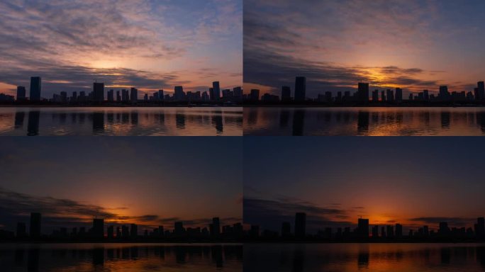 城市日落海边光影旅行情绪视频素材