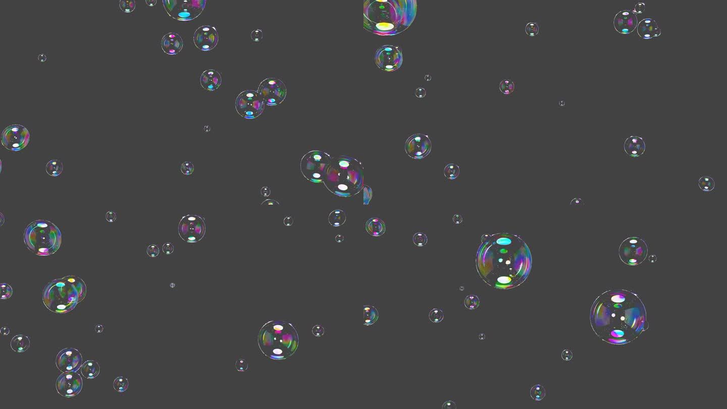4K视频透明泡泡彩色气泡分层渲染