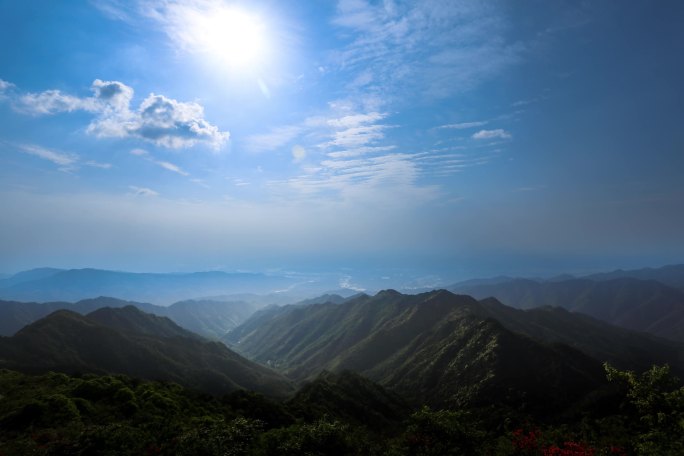 蓝天白云大山延时