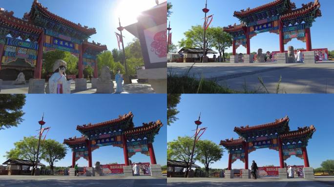 北京通州大运河漕运码头牌坊仿古建筑牌楼