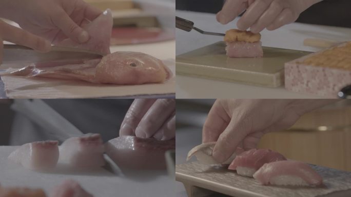 日本料理生鱼寿司制作（内含升格镜头）