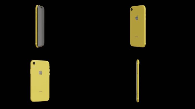 苹果iPhone XR黄色手机透明背景