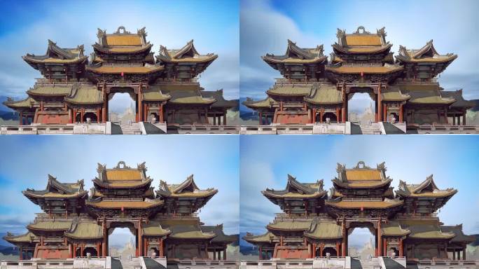 汉朝皇宫宫殿古代建筑大气宫廷舞蹈背景大屏