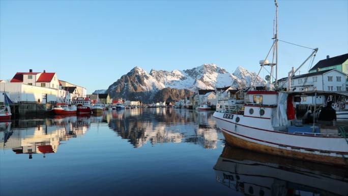 北欧挪威渔港4k视频