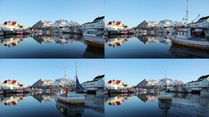 北欧挪威渔港4k视频
