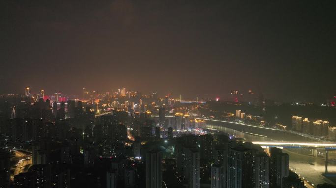 重庆渝中区夜景航拍重庆大景嘉陵江夜景风光