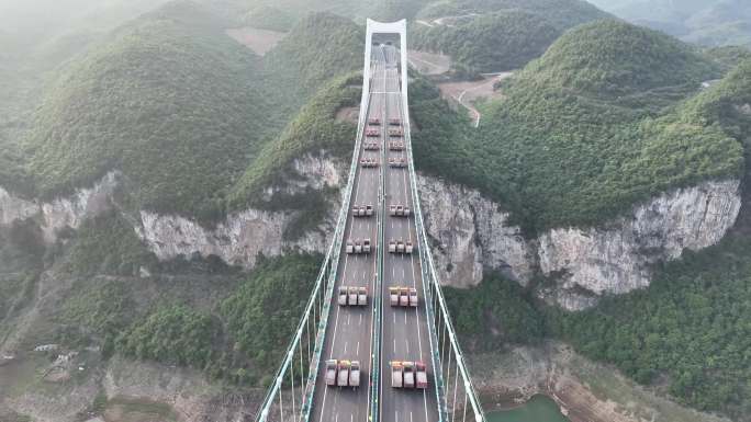 乌江金烽大桥荷载试验航拍素材（4k)