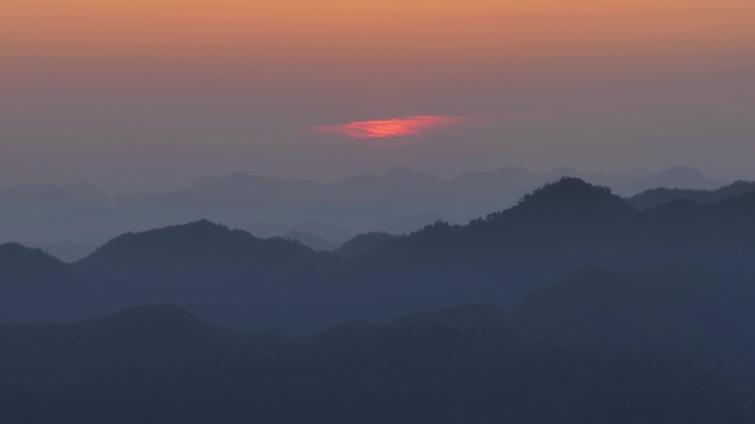 杭州西湖群山日出航拍延时