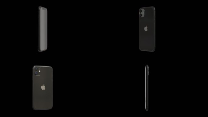苹果iPhone 11黑色手机透明背景