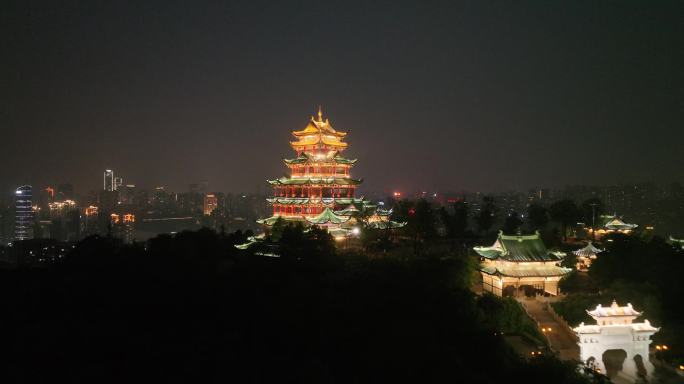 重庆鸿恩寺夜景航拍重庆夜景城市风光风景