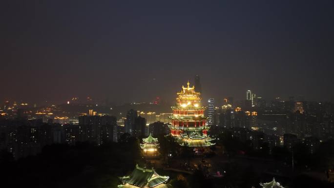 重庆鸿恩寺夜景航拍重庆夜景城市风光风景