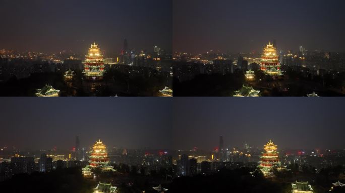 重庆鸿恩寺夜景航拍重庆夜景城市风光风景