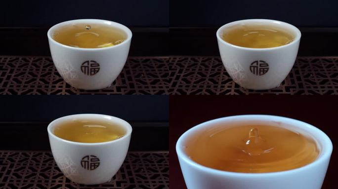 一杯浓茶 茶水滴 涟漪