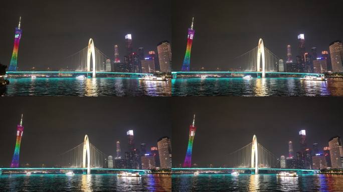 广州城市风光猎德大桥珠江夜景