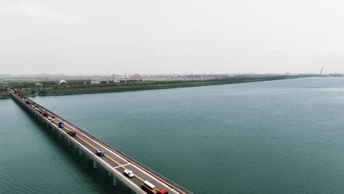 【天津】车流横跨天津独流减河上4k60p