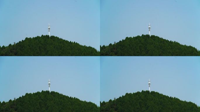 蓝天绿山信号塔