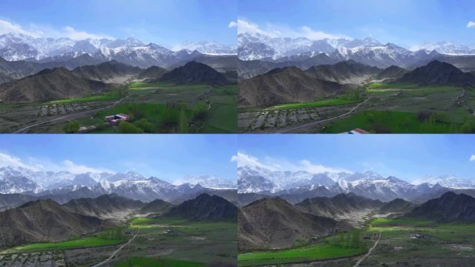 航拍-新疆喀什-雪山-雪线