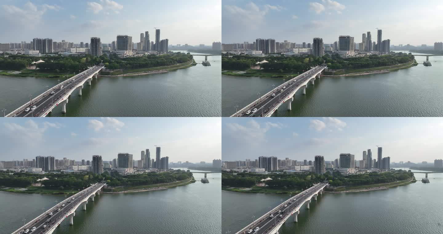 航拍南宁邕江大桥