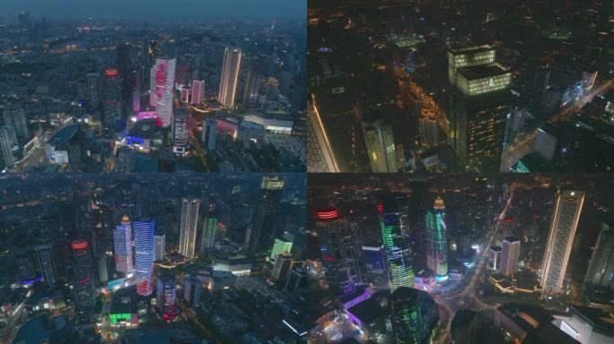 南京新街口夜景航拍