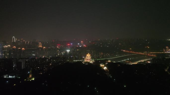 重庆鸿恩寺夜景航拍重庆夜景城市风光风景