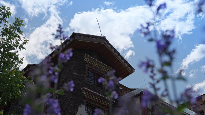 4k唯美藏家藏居藏寨建筑空镜