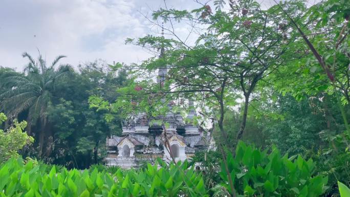 西双版纳曼听公园 风景白塔