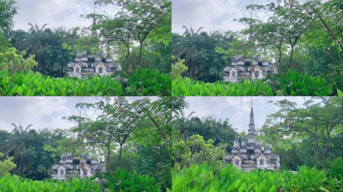 西双版纳曼听公园 风景白塔