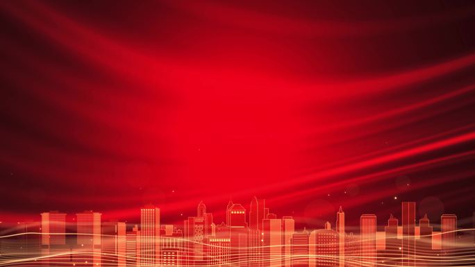 4K大气动态红绸城市粒子光效背景视频