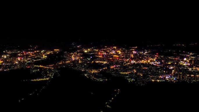 郴州苏仙岭航拍夜景延时