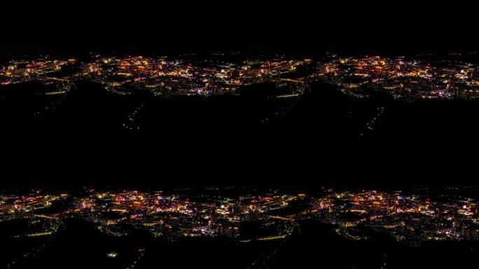 郴州苏仙岭航拍夜景延时