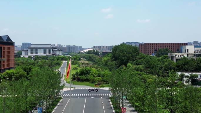 4K航拍浙江大学紫荆港校区